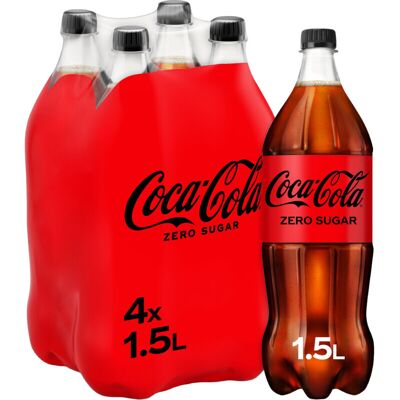 Coca-Cola Zero Sugar Frisdrank - 4 x 1.5 L Coca-Cola Zero Sugar Frisdrank - 4 x 1.5 L