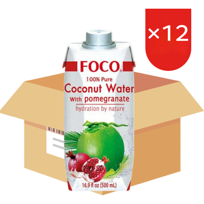 FOCO Kokoswater met Granaatappel 500 ml * 12 (Doos) FOCO Kokoswater met Granaatappel 500 ml * 12 (Doos)