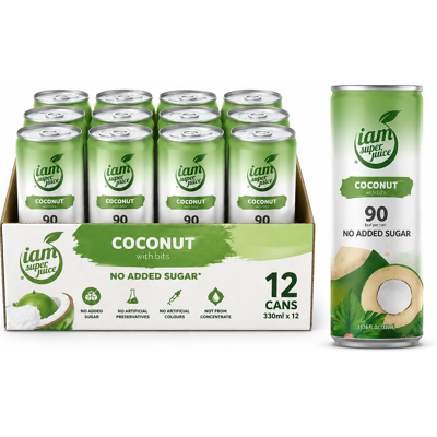I am Super Juice Kokoswater 12 x 330 ml (Doos) I am Super Juice Kokoswater 12 x 330 ml (Doos)