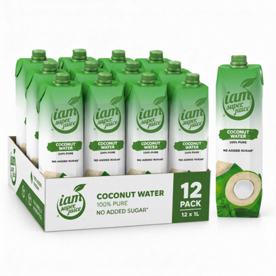 I am Super Juice 100% Puur Kokoswater 1 L * 12 Zonder Toegevoegde Suiker I am Super Juice 100% Puur Kokoswater 1 L * 12 Zonder Toegevoegde Suiker