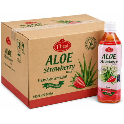 TBest Aloë Vera Aardbeiensap - 500 ml × 20 flessen TBest Aloë Vera Aardbeiensap - 500 ml × 20 flessen