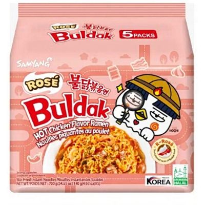 Samyang Pittige Kipsmaak Roze Ramen 5×140 g Samyang Pittige Kipsmaak Roze Ramen 5×140 g