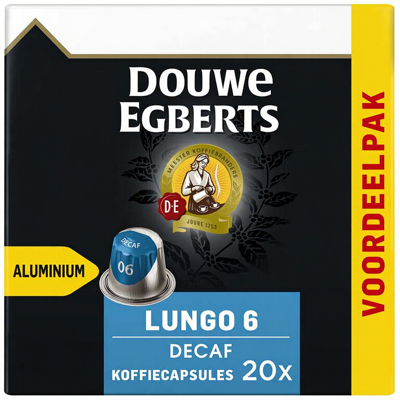 Douwe Egberts - Lungo 6 Decaf XL - XL - Decaf - Koffiecapsules Douwe Egberts - Lungo 6 Decaf XL - XL - Decaf - Koffiecapsules