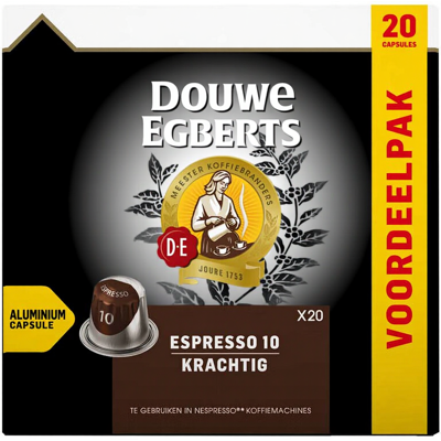 Douwe Egberts espressokoffiecapsules - 20 stuks Douwe Egberts espressokoffiecapsules - 20 stuks