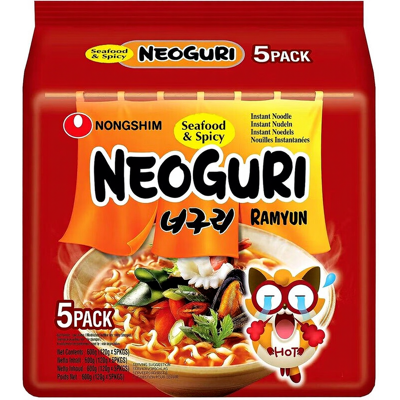 Nongshim Neoguri noedels met zeevruchten en pittige smaak - 5 x 120 g Nongshim Neoguri noedels met zeevruchten en pittige smaak - 5 x 120 g