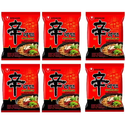 Nongshim Instant Noedels Shin Ramyun 6 X 120g Originele Pittige Ramen Nongshim Instant Noedels Shin Ramyun 6 X 120g Originele Pittige Ramen