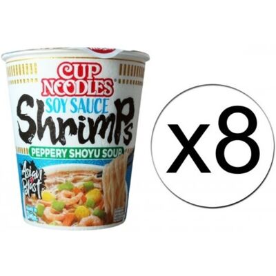 NISSIN instant noedels in beker sojasaus-garnalen 8 x 63 g 1 doos NISSIN instant noedels in beker sojasaus-garnalen 8 x 63 g 1 doos