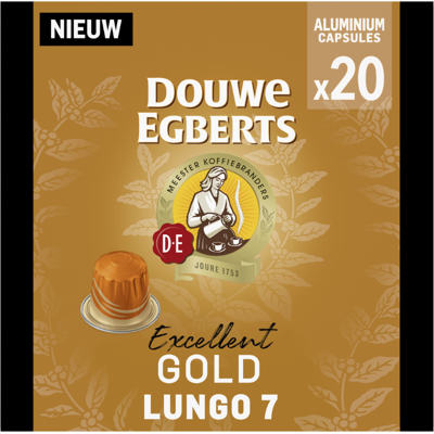 Douwe Egberts Excellent Gold lungo koffiecapsules - 20 stuks Douwe Egberts Excellent Gold lungo koffiecapsules - 20 stuks