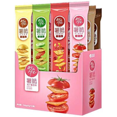 Chacha Krokante niet-gebakken chips (6 smaken) 612g Chacha Krokante niet-gebakken chips (6 smaken) 612g