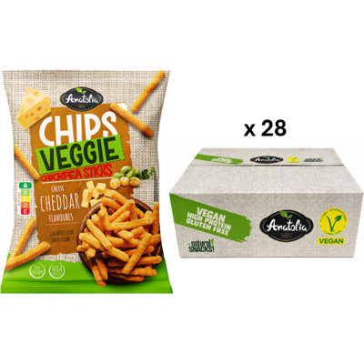 Anatolia Veggie Chips Cheddar Smaak 28 x 60 g Anatolia Veggie Chips Cheddar Smaak 28 x 60 g