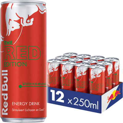 Red Bull de rode editie energiedrank met watermeloensmaak - 12 x 250 ml Red Bull de rode editie energiedrank met watermeloensmaak - 12 x 250 ml