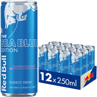 Red Bull The Sea Blue Edition energiedrank juneberry-smaak - 12 x 250 ml Red Bull The Sea Blue Edition energiedrank juneberry-smaak - 12 x 250 ml