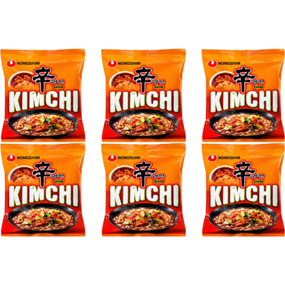 Nongshim instant noedelsoep met kimchi - 6 x 120 g Nongshim instant noedelsoep met kimchi - 6 x 120 g