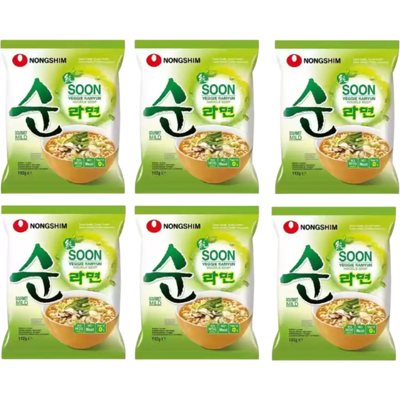 Nongshim Koreaanse-Stijl Instant Noedels - 6 x 112 g Nongshim Koreaanse-Stijl Instant Noedels - 6 x 112 g
