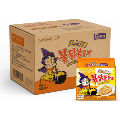 Samyang hete kip ramen (vier kaassmaken) 145 g x 5 stuks x 8 Samyang hete kip ramen (vier kaassmaken) 145 g x 5 stuks x 8