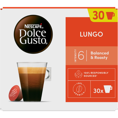 Nescafé Lungo Koffiecapsules - 30 stuks, 168 g Nescafé Lungo Koffiecapsules - 30 stuks, 168 g