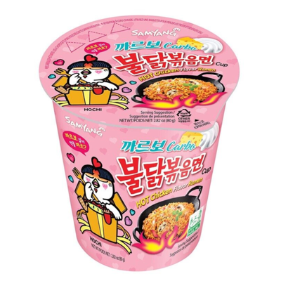 SAMYANG KR Buldak Pittige Kip Ramen Carbonara Kleine Kom 80g×6 SAMYANG KR Buldak Pittige Kip Ramen Carbonara Kleine Kom 80g×6