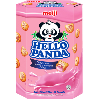 Meiji Hello Panda Koekjes met aardbeivulling XL 260 g Meiji Hello Panda Koekjes met aardbeivulling XL 260 g