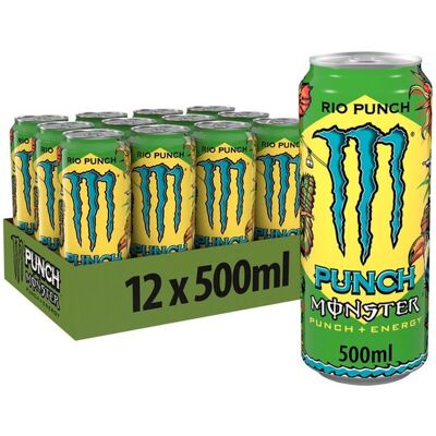 MONSTER ENERGY Monster Juiced Rio Punch Energy Drink - 12 x 500 ml MONSTER ENERGY Monster Juiced Rio Punch Energy Drink - 12 x 500 ml