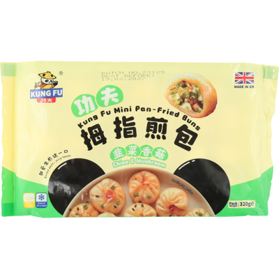 KUNG FU Mini pan-gebakken broodjes bieslook & champignon 320 g KUNG FU Mini pan-gebakken broodjes bieslook & champignon 320 g