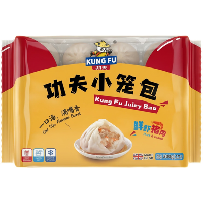 KUNG FU KUNGFU sappige bao met varkensvlees en garnaal 300 g KUNG FU KUNGFU sappige bao met varkensvlees en garnaal 300 g