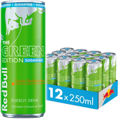 Red Bull Green Edition Suikervrije Energy Drink Curuba & Vlierbloesem - 12 x 250 ml Red Bull Green Edition Suikervrije Energy Drink Curuba & Vlierbloesem - 12 x 250 ml