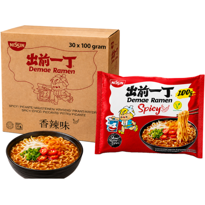 NISSIN pittige instant Demae-noedels - 30 x 100 g NISSIN pittige instant Demae-noedels - 30 x 100 g
