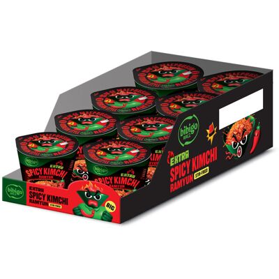 bibigo Extra pittige Kimchi Ramyun beker, 8 x 98 g bibigo Extra pittige Kimchi Ramyun beker, 8 x 98 g