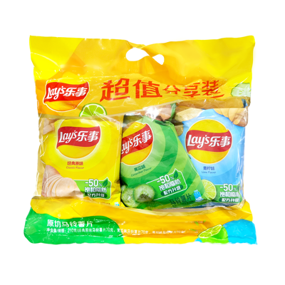 Lay's Aardappelchips Mix Pack (Original + Komkommer + Limoen) 70 g x 3 Lay's Aardappelchips Mix Pack (Original + Komkommer + Limoen) 70 g x 3