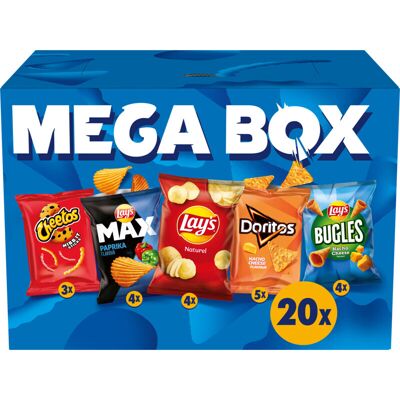 Lay's Cheetos Doritos Mega Box Multipack Chips 20 stuks Lay's Cheetos Doritos Mega Box Multipack Chips 20 stuks