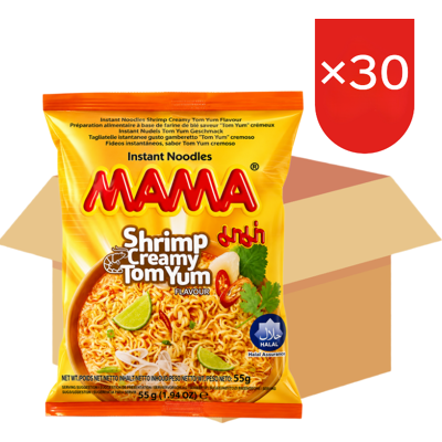 MAMA Instant Noedels Romige Garnaal 30 x 55 g (Doos) EU Versie MAMA Instant Noedels Romige Garnaal 30 x 55 g (Doos) EU Versie
