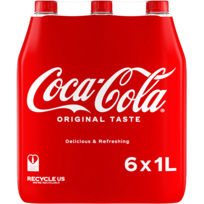 Coca-Cola Original Taste Cola - 6 x 1 L Coca-Cola Original Taste Cola - 6 x 1 L
