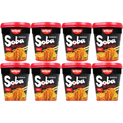 NISSIN instant sobanoedels beker chili - 8 x 92 g NISSIN instant sobanoedels beker chili - 8 x 92 g