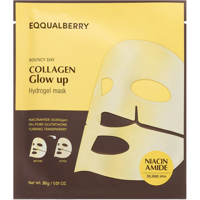 EQQUALBERRY Collagen Glow Up hydrogelmasker 30 g 4 stuks (met omdoos) EQQUALBERRY Collagen Glow Up hydrogelmasker 30 g 4 stuks (met omdoos)