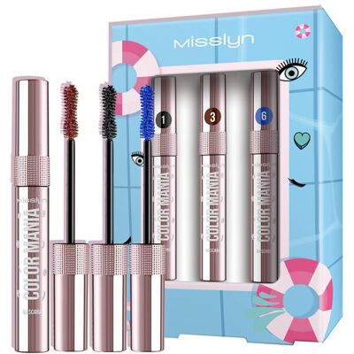 MISSLYN Color Mania Mascara-set 2 (1 zwart + 3 bordeaux + 6 oceaanblauw) MISSLYN Color Mania Mascara-set 2 (1 zwart + 3 bordeaux + 6 oceaanblauw)