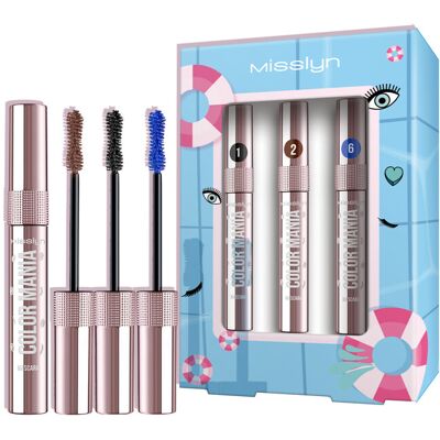 MISSLYN Color Mania mascara-set 1 (1 Black + 2 Brown + 6 Blue Ocean) MISSLYN Color Mania mascara-set 1 (1 Black + 2 Brown + 6 Blue Ocean)