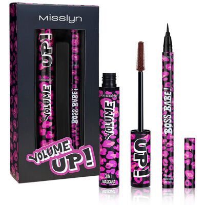 MISSLYN BOSS BABE eyeliner- en mascara-set, langhoudend, verlengt wimpers, lichtgewicht formule, getinte, haarachtige vezels, verandert dunne wimpers in volle wimpers, afwasbare formule, waterdichte vloeibare eyeliner MISSLYN BOSS BABE eyeliner- en mascara-set, langhoudend, verlengt wimpers, lichtgewicht formule, getinte, haarachtige vezels, verandert dunne wimpers in volle wimpers, afwasbare formule, waterdichte vloeibare eyeliner