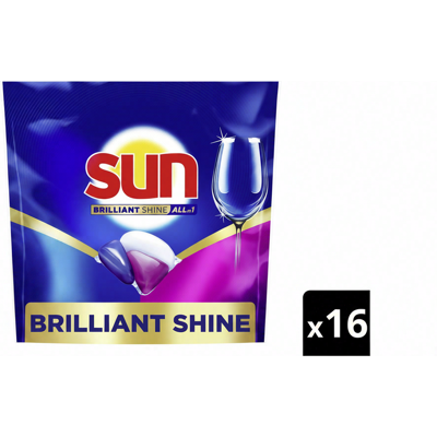 Sun brilliant shine alles-in-1 vaatwascapsules 16 stuks 240 g Sun brilliant shine alles-in-1 vaatwascapsules 16 stuks 240 g