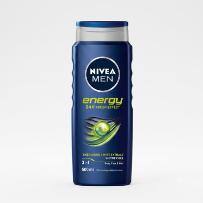 NIVEA MEN Energy Douchegel - 3-in-1 Shower Gel Met Mintextract - Shampoo - 500 ml NIVEA MEN Energy Douchegel - 3-in-1 Shower Gel Met Mintextract - Shampoo - 500 ml