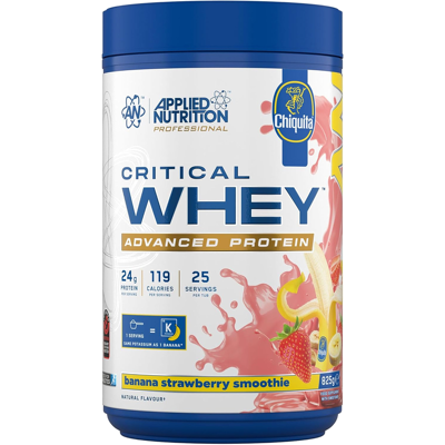 Applied Nutrition Critical Whey Protein Eiwitpoeder - Smaak Banaan & Aardbei - 825 g Applied Nutrition Critical Whey Protein Eiwitpoeder - Smaak Banaan & Aardbei - 825 g