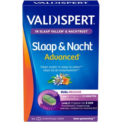Valdispert Slaap & Nacht Advanced - 30 tabletten Valdispert Slaap & Nacht Advanced - 30 tabletten