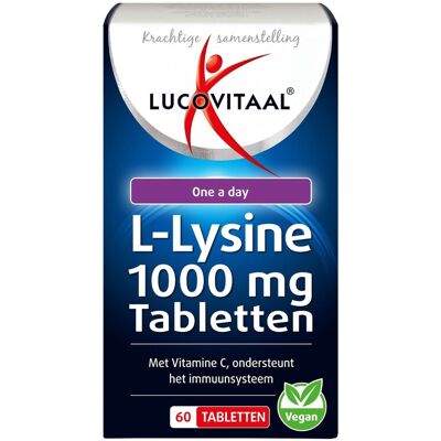 Lucovitaal L-Lysine One a Day 1000mg 60 tabletten Lucovitaal L-Lysine One a Day 1000mg 60 tabletten