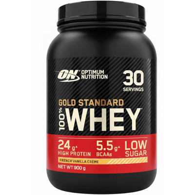 Optimum Nutrition Gold Standard 100% Whey - Vanille Française - 900g Optimum Nutrition Gold Standard 100% Whey - Vanille Française - 900g