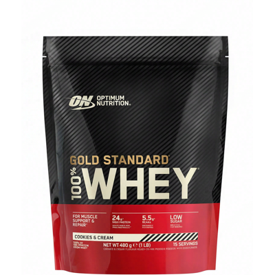 Optimum Nutrition 100% Whey Gold Standard 450-465 g cookies&cream - Eiwitpoeder Optimum Nutrition 100% Whey Gold Standard 450-465 g cookies&cream - Eiwitpoeder