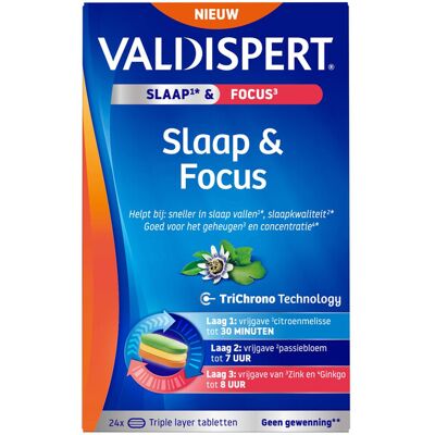 Valdispert Slaap & Focus - 24 triple layer tabletten Valdispert Slaap & Focus - 24 triple layer tabletten