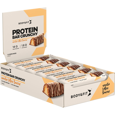 Body & Fit Proteïnereep Crunchy Vanille Toffee – 12 Stuks Body & Fit Proteïnereep Crunchy Vanille Toffee – 12 Stuks