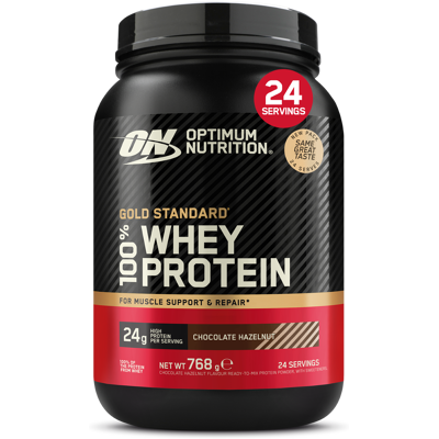 Optimum Nutrition Gold Standard 100% Whey - 768 g - Chocolade Hazelnoot Optimum Nutrition Gold Standard 100% Whey - 768 g - Chocolade Hazelnoot