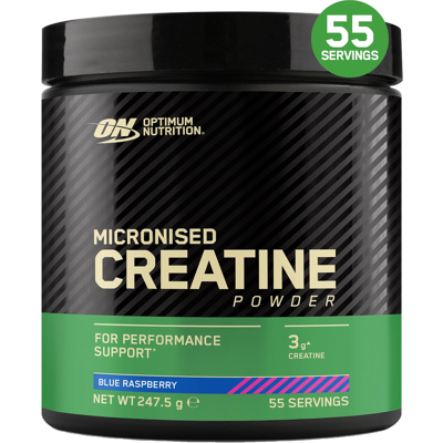 Optimum Nutrition gemicroniseerde creatine poeder, blauwe framboos 247,5 g (55 porties) Optimum Nutrition gemicroniseerde creatine poeder, blauwe framboos 247,5 g (55 porties)