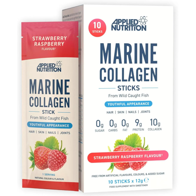 Applied Nutrition Marine Collageenpoeder Aardbei & Framboos Smaak - 10 x 12 g Applied Nutrition Marine Collageenpoeder Aardbei & Framboos Smaak - 10 x 12 g