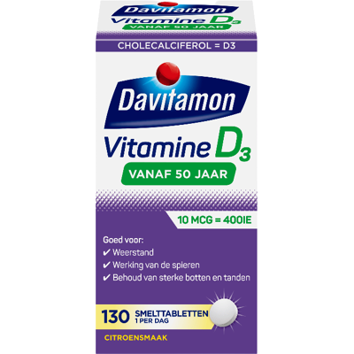 Davitamon Vitamine D 50+ Smelttabletten 130 ST Davitamon Vitamine D 50+ Smelttabletten 130 ST